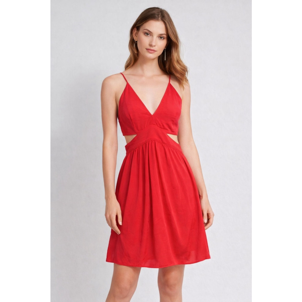 Rory Beca Red Cutout Silk Mini Dress Size 2